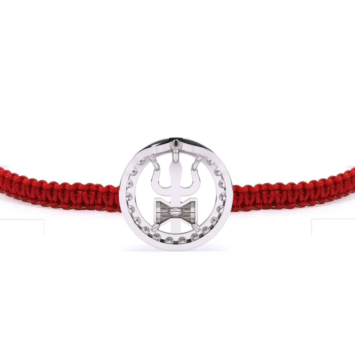 Rakhi of Divine Energy – Compact Trishul Symbol And Lab Diamond Halo